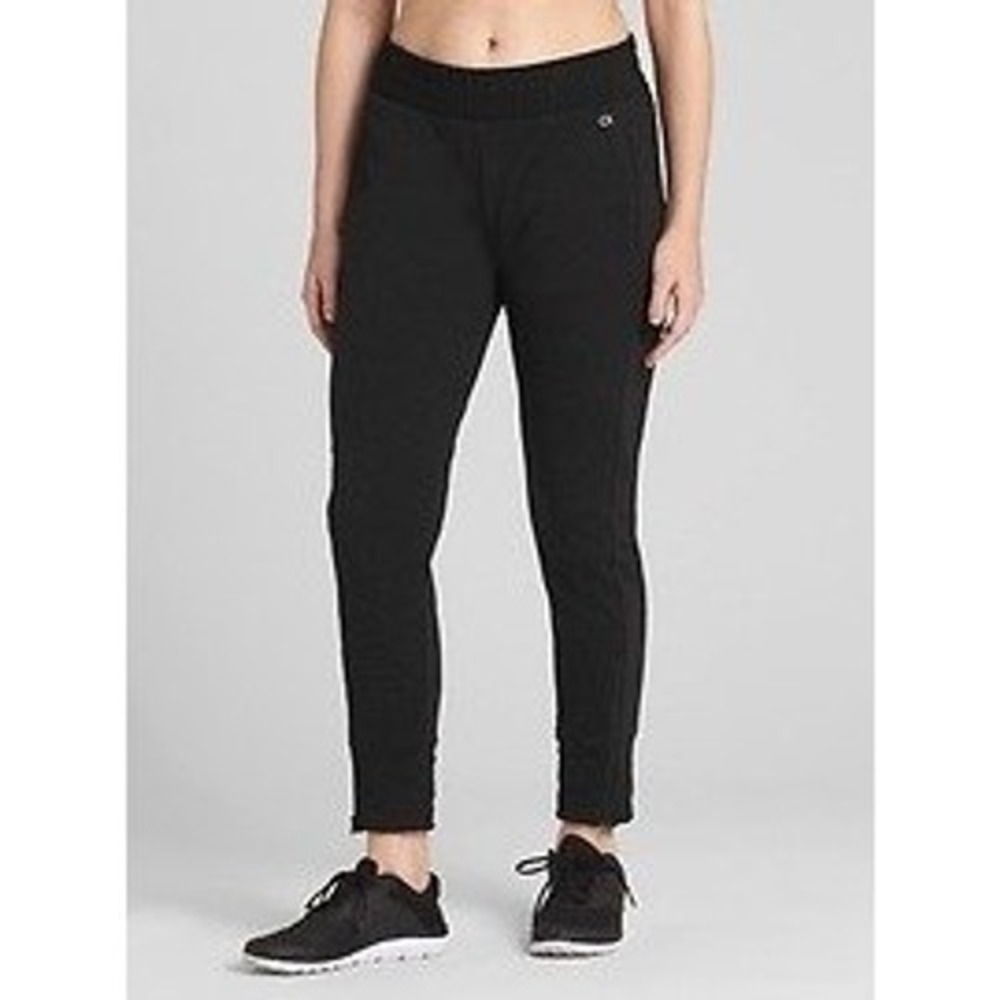 Gap GapFit All Elements Fleece Joggers Women Medium Black Zip Hem Athleisure